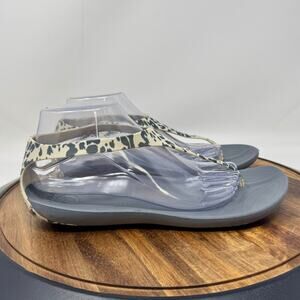 Crocs Sexi Serena Rare Sandal Leopard Flip Flop Thong Slingback Flats Size 10